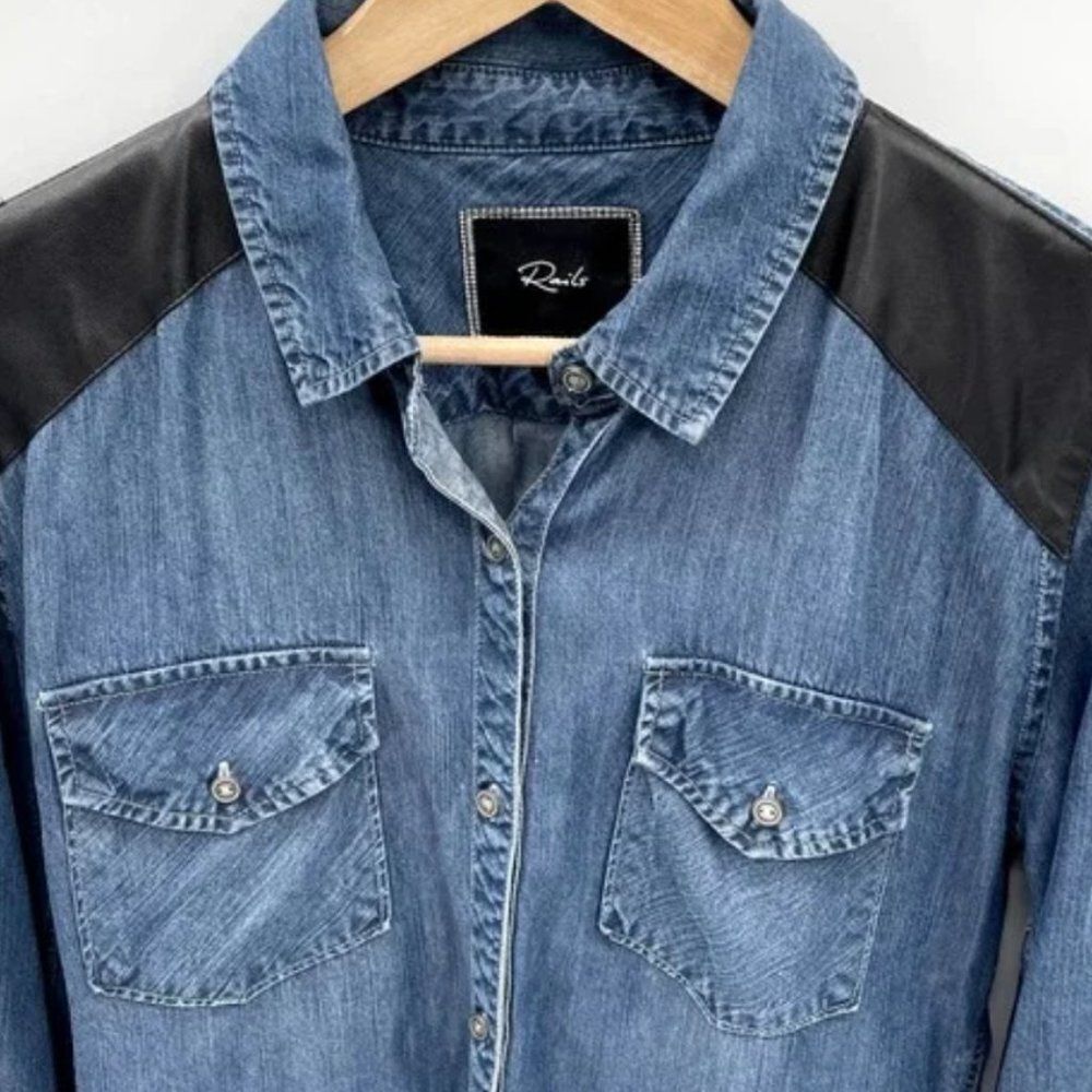 Rails | Ashlyn Tencel Chambray Button Down With F… - image 3